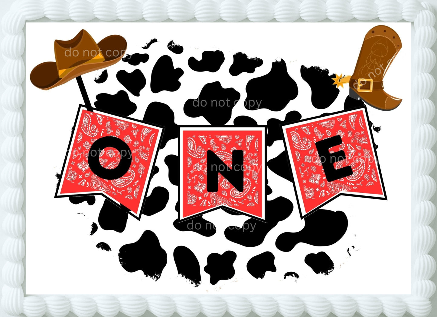 Cowboy Edible Cake Topper, Cowgirl, Happy One Years, Milestone Cake, Custom