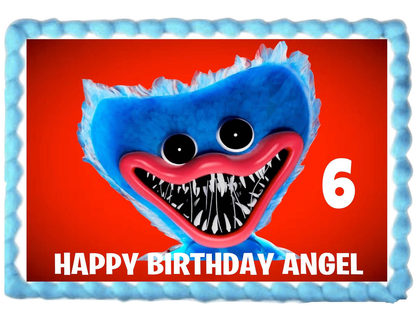 Huggy W inspired Cake topper, edible image, personalized your birthday cake, Frosting Sheet (Fan Made)