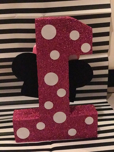 Customizable   Minnie Mouse Inspired Glitter  Number. Girls love it!