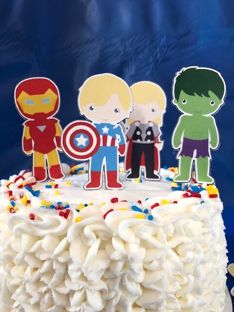 Avengers inspired  ,Heroes  CupCake Toppers, MADE TO ORDER!   Trending now, Kids love it.