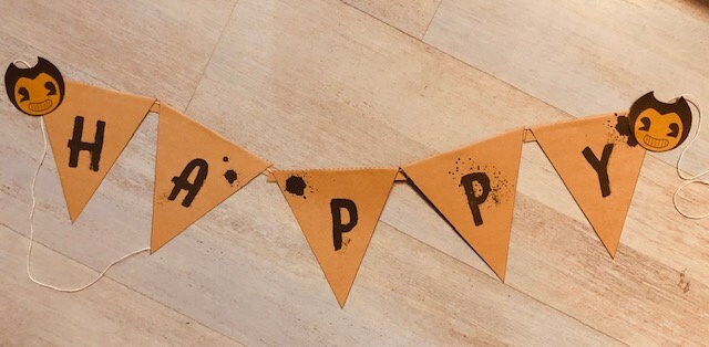 Bendy Inspired   Happy Birthday Banner, Happy Birthday Sign, Customized (Fan Made)