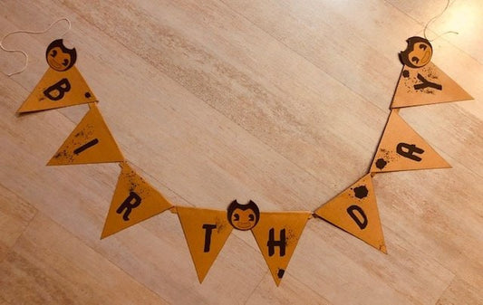 Bendy Inspired   Happy Birthday Banner, Happy Birthday Sign, Customized (Fan Made)