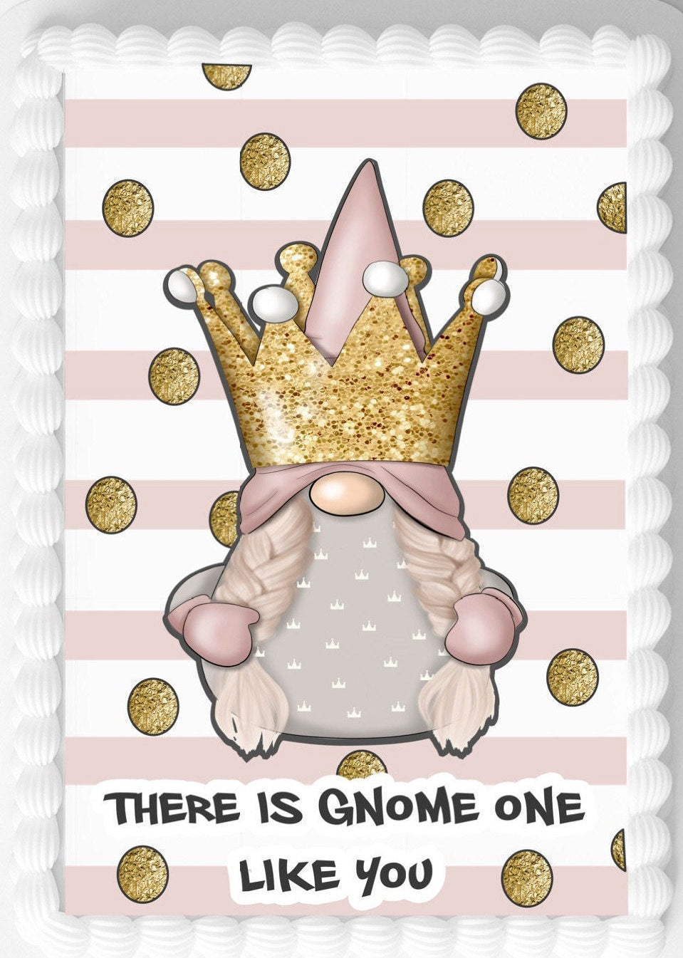 Edible Cake topper, Baby shower, Happy Birthday, celebration, sugar picture, Gnomes are trending now