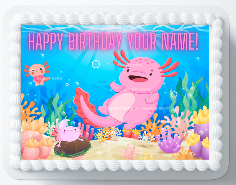 Axolotl Kids Edible Cake Topper, Kids Theme Cakes Decoration, Trending now