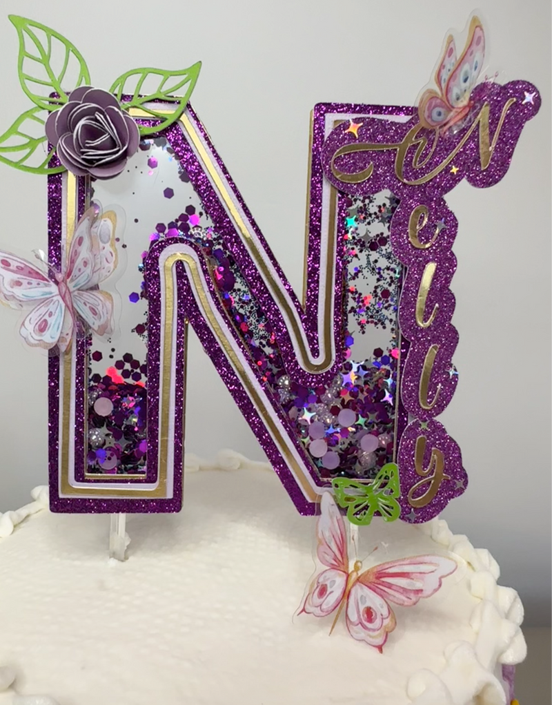 Alphabet initials for cake toppers,Shaker and layered, 3D letter