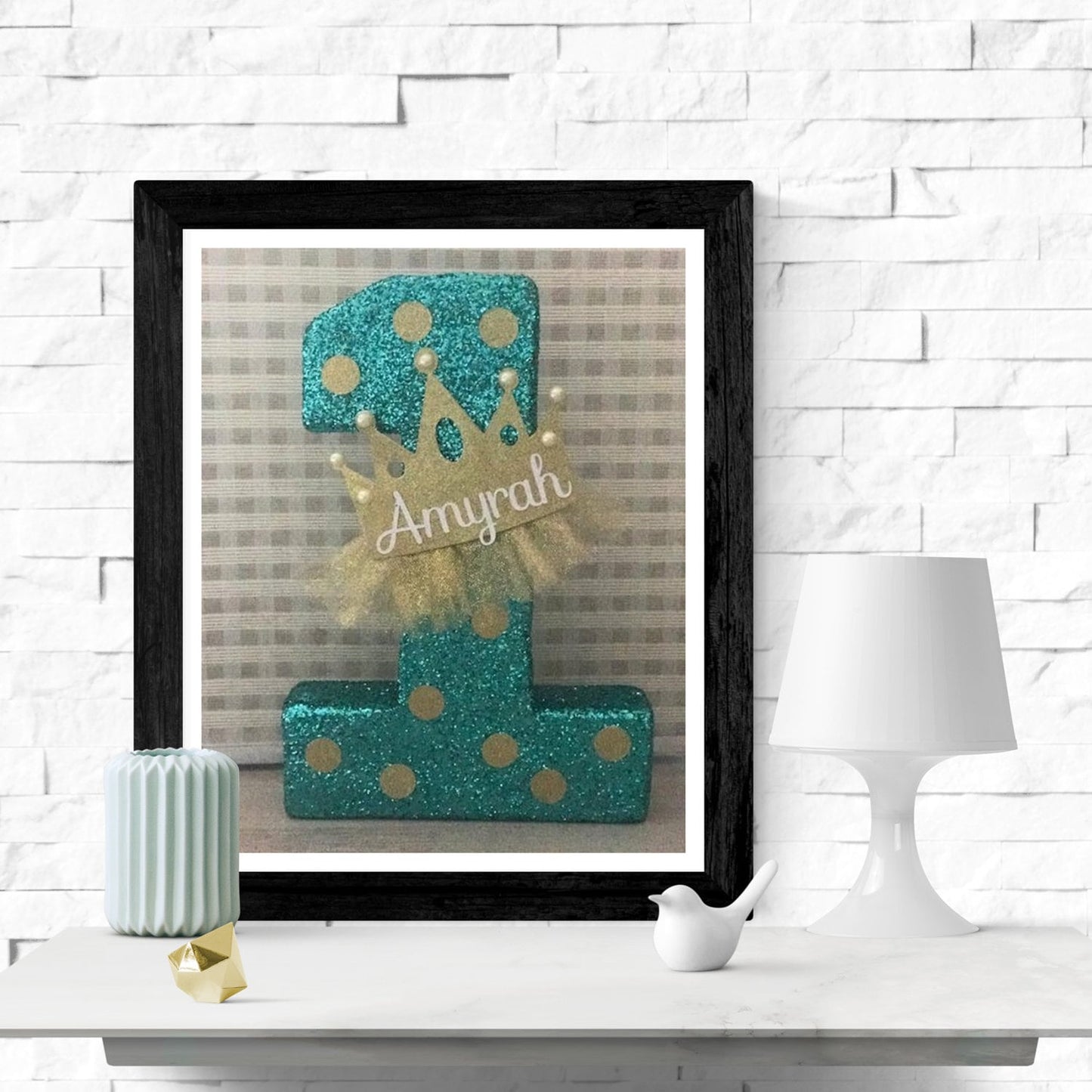 Princess Customizable   Glitter  Number