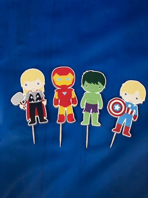 Avengers inspired  ,Heroes  CupCake Toppers, MADE TO ORDER!   Trending now, Kids love it.
