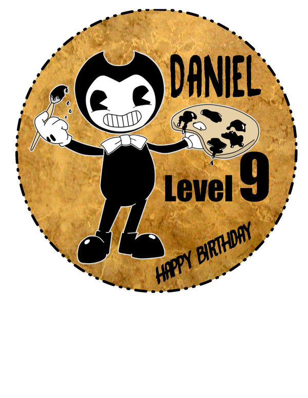 Bendy inspired Cake topper, edible image, personalized your birthday cake, Frosting Sheet (Fan Made)