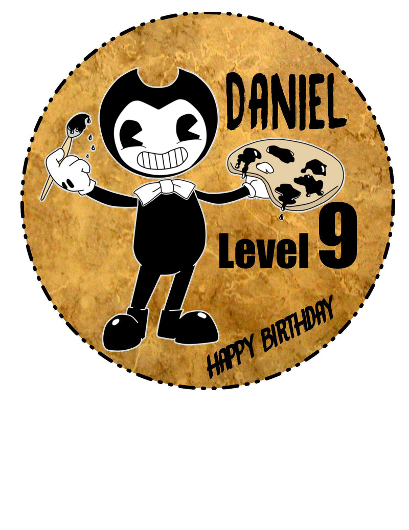 Bendy inspired Cake topper, edible image, personalized your birthday cake, Frosting Sheet (Fan Made)