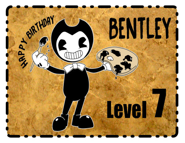Bendy inspired Cake topper, edible image, personalized your birthday cake, Frosting Sheet (Fan Made)