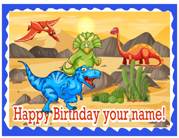 Dinosaurs Edible Cake Topper, T-Rex, Kids love it!