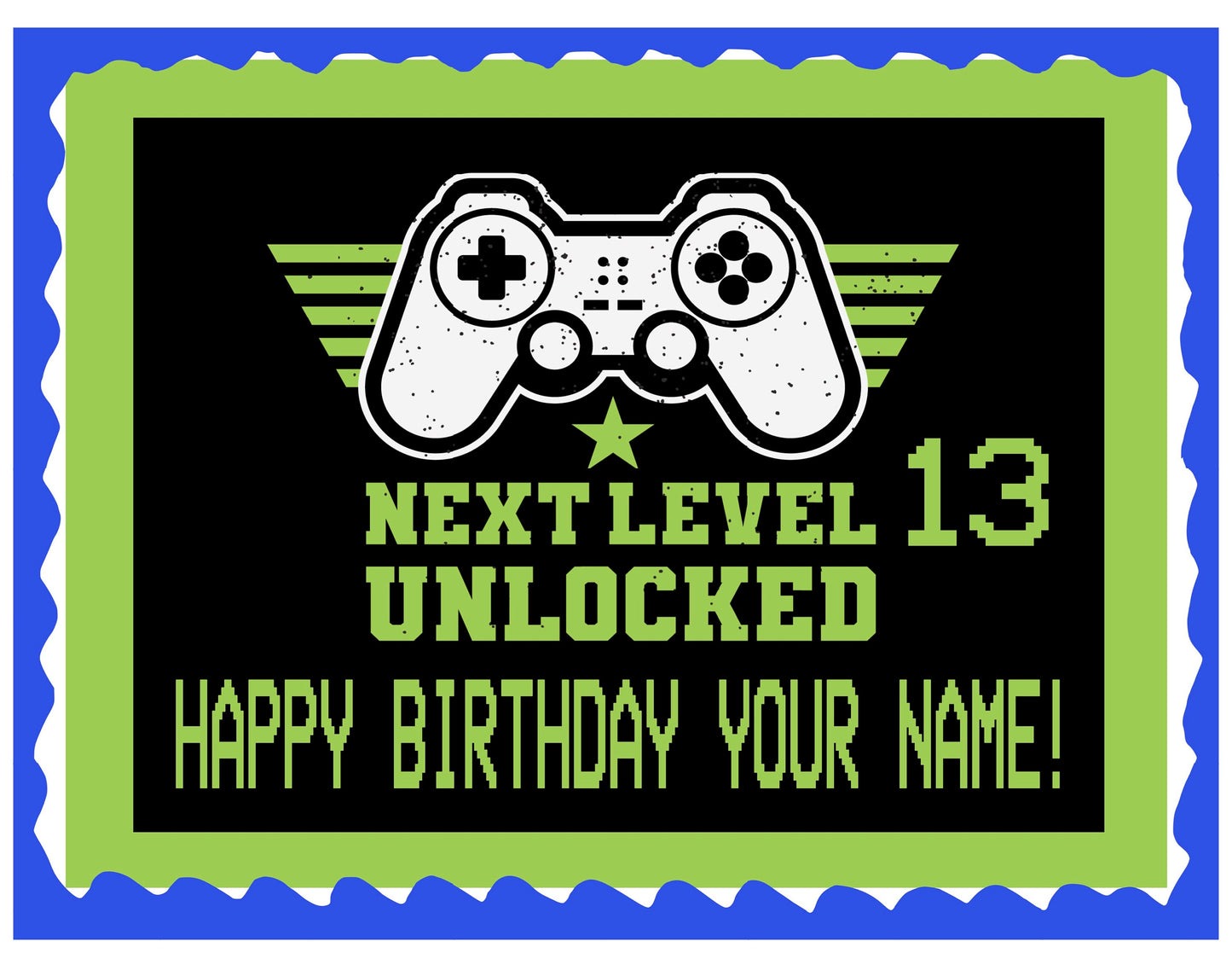 Video Game Edible cake topper, Gamer.  Next Level unlocked!